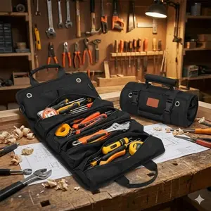 Portable Folding Tool Organizer Bag Tool Bag Roll, Lightweight Durable Work Apron for DIY Woodworking, Multi-Pocket Outdoor Tool Kit, Practical Repair Pouch for Hammer and Wrench Set, Garage Storage Apron, Convenient Tool Pockets
