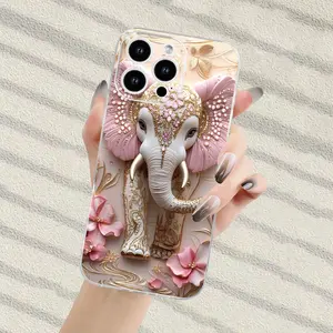 Elephant pattern, transparent TPU phone case for iPhone17/17PRO/17AIR/17PROMAX/16/16PRO/16PLUS/16PM15/15PLUS/15PRO/15PROMAX/14/14PLUS/14PRO/14PROMAX/13/13/13PRO/13PROMAX/12/12/11/Plus/Pro/Max anti-drop and anti-dirt TPU soft case protective cover