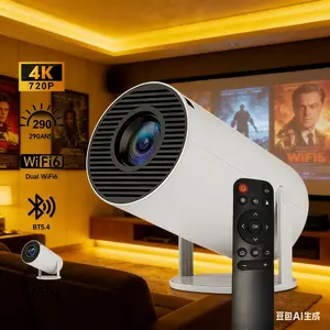Bluetooth Mini Projector WiFi BT5.4 Auto Keystone 180° Rotatable 130" Screen 290 Lumens Portable Dual-Band outdoor digital mapping projector Smart 720P Android OS correction Built-in Speaker for Home Cinema movie night & Outdoor Use bedroom