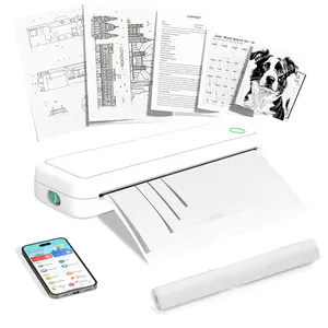 Portable Wireless Printer, USB Rechargeable Thermal Printer, Inkless Mobile Printer for Office, Home, Compatible with iOS, Android & Laptop, Portable Printers Wireless