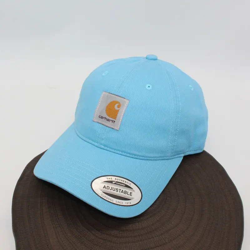 Mens Canvas  Light Blue Unstructured Baseball Cap, Adjustable Hip Hop Street‑Style Dad Hat, Soft Top Canvas Sun Hat, Unisex Outdoor Travel Trucker Cap