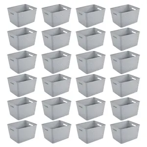 Sterilite 14"Lx8"H Woven Rectangular Tall Basket for Home Organization (24 Pack)