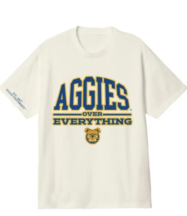 North Carolina A&T NCAT Aggies Unisex 100% Cotton HBCU College Fan Shirt Summer Design for Family Apparel Fit Top Soft Crewneck Tshirt Womenswear Streetwear Casual Shortsleeve
