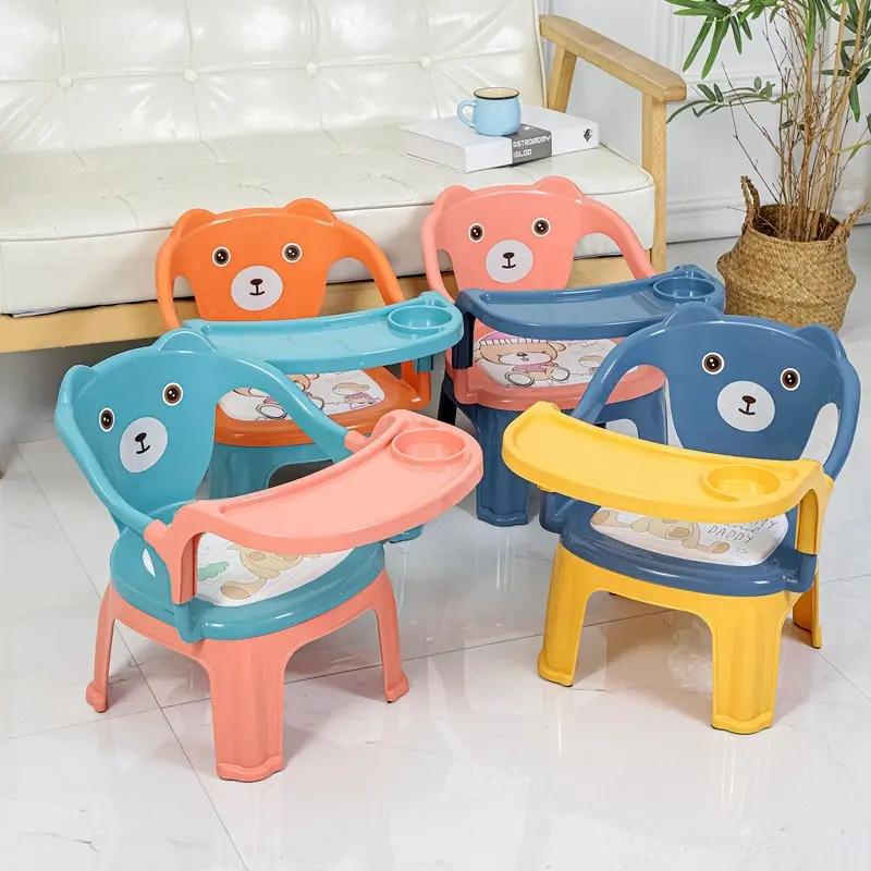 Kids Dining Chair, Cartoon Sound-Making Toddler Seat, Anti-Fall Child Chair with Tray, Nordic Style Baby Feeding Chair, Backrest Toddler Stool, Must-Have for Baby Mealtime Spaces, Cartoon Sound Effects, Backrest Support, Toddler Chairs