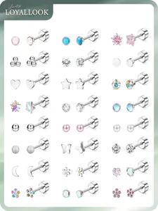 LOYALLOOK 24Pairs Screw Back Earrings Stud for Girls Women Surgical Steel Hypoallergenic Cartilage Stud Earrings Tiny CZ Screwback Flat Back Stud Earrings Set Piercing Jewelry Multicolored 20G