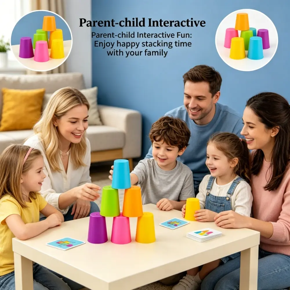 Silent Speed Stacking Cup Set (2-Person Battle) - Educational Toy for Cognitive & Physical Growth, Enhances/Improves Hand-Eye Coordination, Christmas Party Favor, Family Decompression Gift, Sensory Integration Training