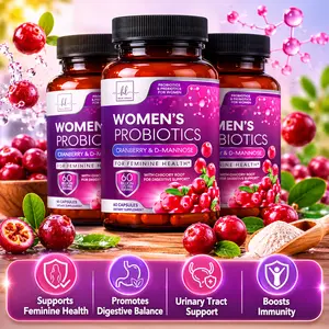 Women's Probiotic Capsules, 60 Billion CFU with 16 Probiotic Strains & Prebiotics, Supports pH Balance, Vaginal, Digestive & Immune Health, USA Bottled, 60 Capsules