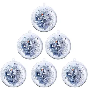 20Pcs (3.15"/80mm) Clear DIY Christmas Fillable Plastic Ornament Balls for Christmas New Year Present Holiday Wedding Party Home Decor