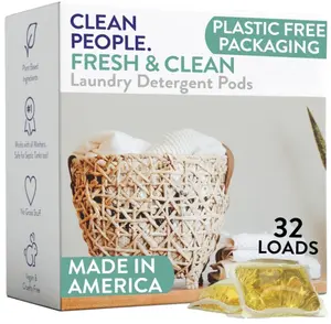 The Clean People Laundry Detergent Pods - Hypoallergenic Laundry Pods - Ultra Concentrated, Recyclable Packaging, Stain Fighting - Fresh Scent, 32 Pack
