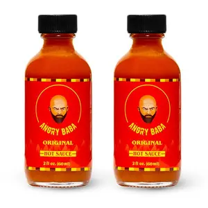 Carolina Reaper & Habanero Hot Sauce by Angry Baba | Sweet and Spicy "Swicy" Sauce | Best Wing Sauce | Flavorful | Versatile | Small Batch Hand-Crafted | Vegan | Gluten Free | Buildable Heat | 2 Pack | 4 Ounces Total