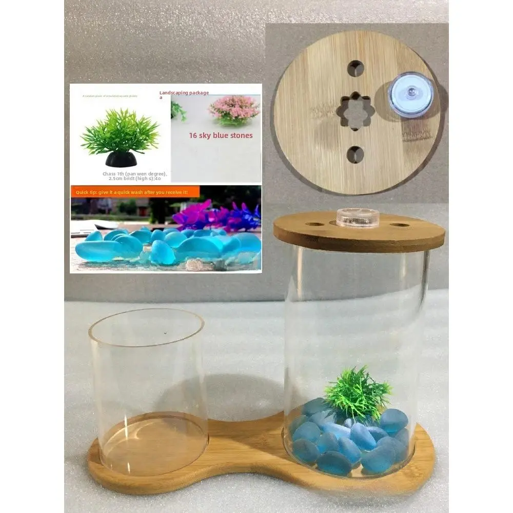 Multifunctional Acrylic Round Aquarium with Landsc