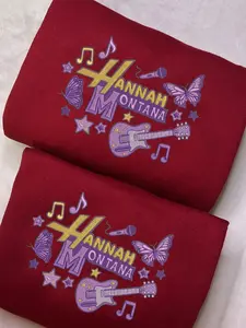 Embroidered Hannah Montana 20th Anniversary Sweatshirt, Hannah Montana Iconic Shirt, Channel Pop Star Top, Vacation Trip