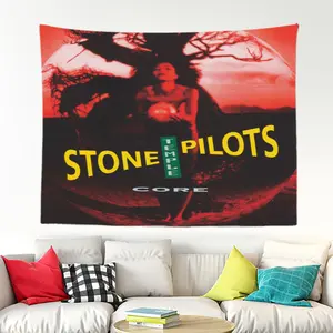 Vintage Rock Band Artwork Tapestry for Bedrooms Dorms Living Rooms Musical Pattern Woven Polyester Fabric Indoor Outdoor Music Banner Gift