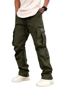 Men's Cargo Pants Casual Wide Leg Tactical Trousers, Big Pockets, Fitted Style, All Seasons, Comfortable and Stylish
