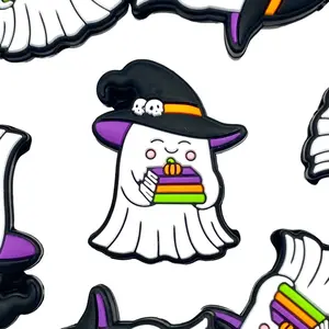 Haunted By Books Silicone Focal Beads - Halloween Colorful Beads for DIY Craft Projects Ghosts