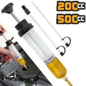 Automotive Fluid Extractor Pump, 200CC/500CC Multi-Purpose Oil Change Syringes with Hose, Manual Suction Vacuum Fuel Car Transfer Fluid Oil Change Evacuator