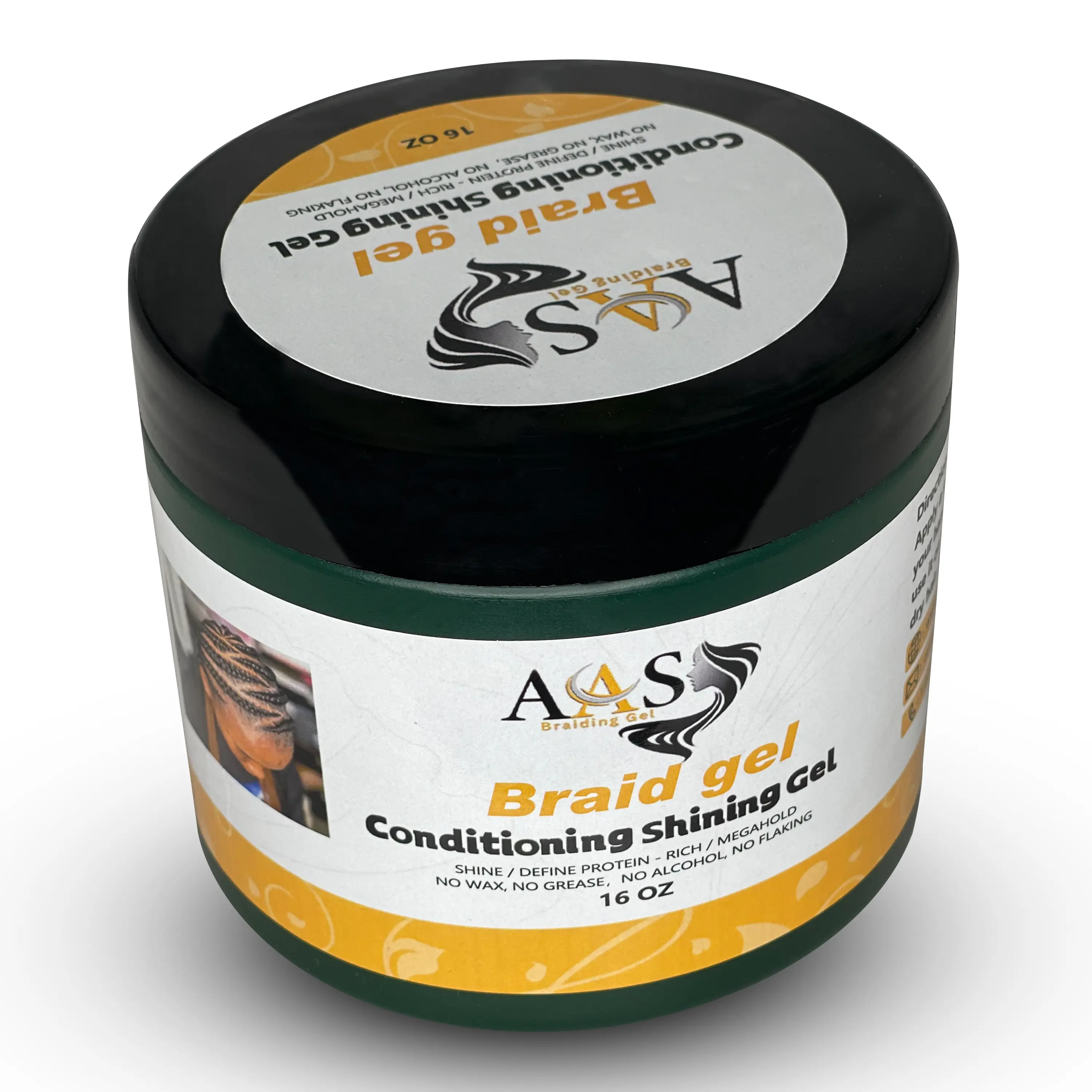 AAS Braiding Conditioning Shining Gel, Extreme Hold, Long Lasting, different sizes 16oz