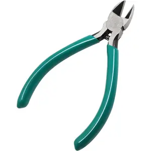 4.5" Side  Diagonal Wire  Pliers Nippers Repair Tool, Green, Chrome-Vanadium Steel