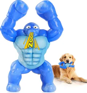 Toys for Aggressive Chewers, Indestructible  Toys for Medium Large Breeds(20-80lb), Durable Squeaky Tough   to Keep Them Busy (Bacon Flavor, Blue)