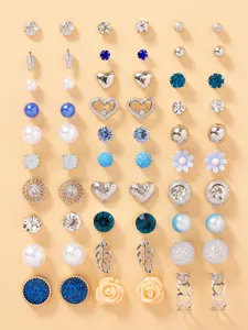 Minimalist Faux Pearl & Heart Design Stud Earrings, Fashion Dainty Jewelry for Women for Daily Decoration, Fashionable All-match Gift for Women