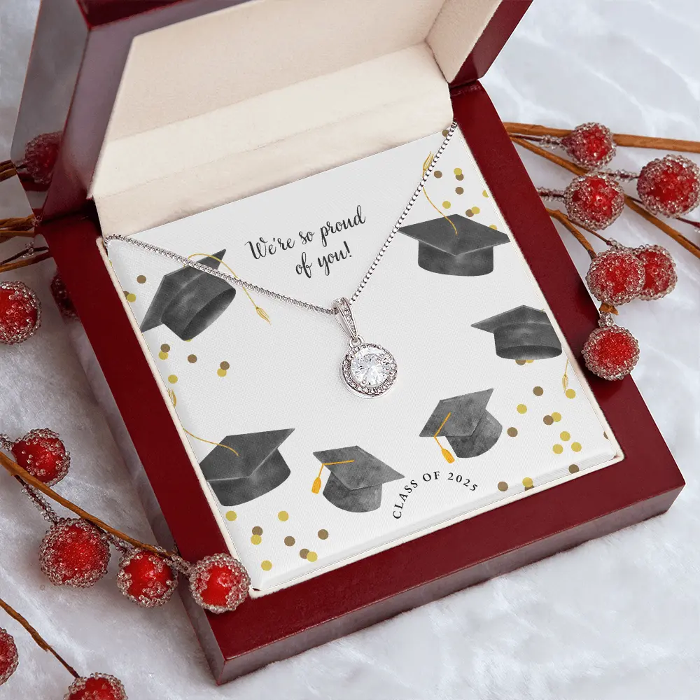 Eternal Hope Graduation Necklace – “We're So Proud of You” Gift for Class of 2025