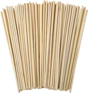 150 Pcs Dowel Rods, 1/8 x 12 Inch Wooden Dowels Craft Wood Sticks Unfinished Natural Bamboo Sticks for Flower Bouquet Crafts and DIYers