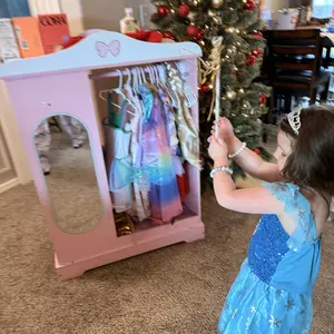 Topwin Multifunctional Girl’s Storage Cabinet with LED Mirror, Jewelry & Clothes Organizer – Safe & Stylish