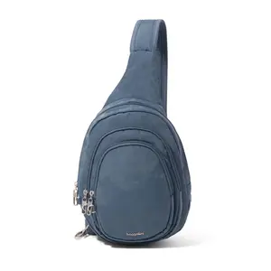 baggallini Women's Securtex Anti-Theft Multi Zip Sling