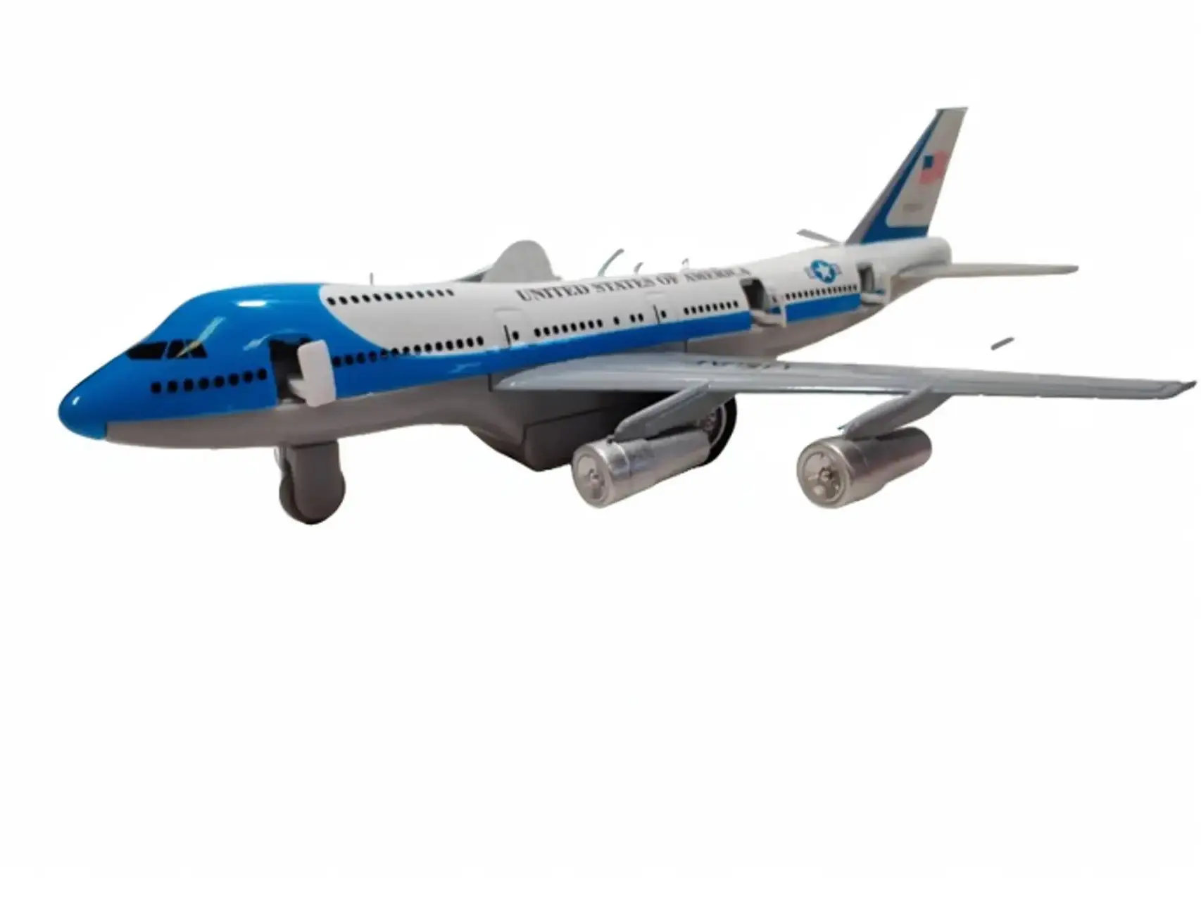 7" Turbo Jet Air Force Color Toy Model Vehicle with Pull Back Action and Openable Fuselage Doors