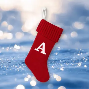 Kn Monogram Christmas Stocking Red - Wonrshop ™