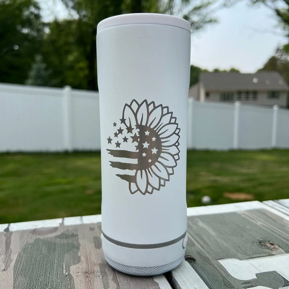 Stripes and Petals Bump'n Brew Speaker Can Cooler
