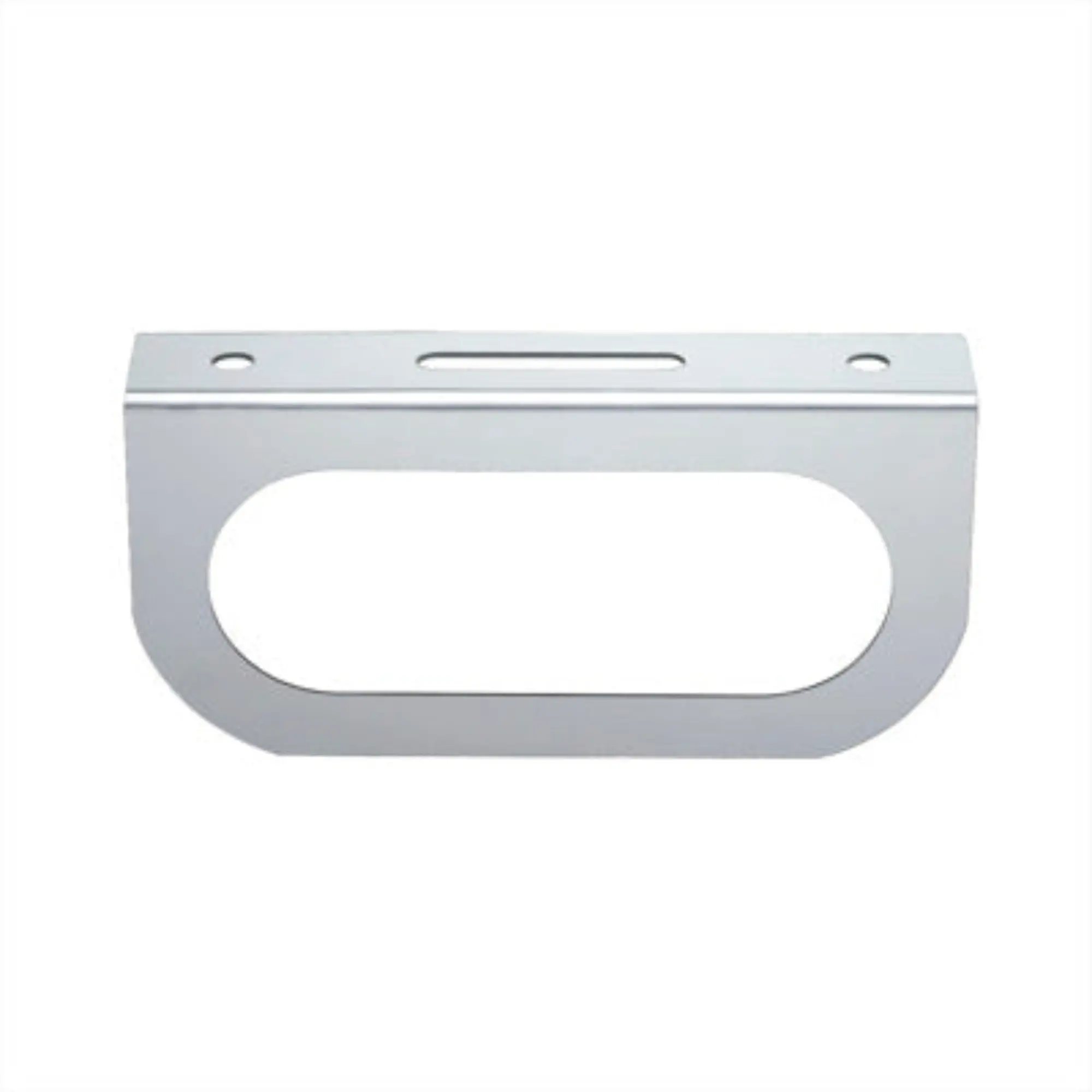 United Pacific Metal Light Bracket - Stainless, 1 Cutout, Smooth Precision-Cut Openings (Oval Design)