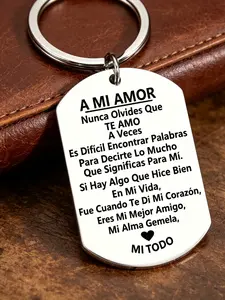 Spanish 'a Mi Amor' Engraved Keychain, Romantic Love Gift, Casual Style, No Choking Hazard Warning, Perfect for Couples