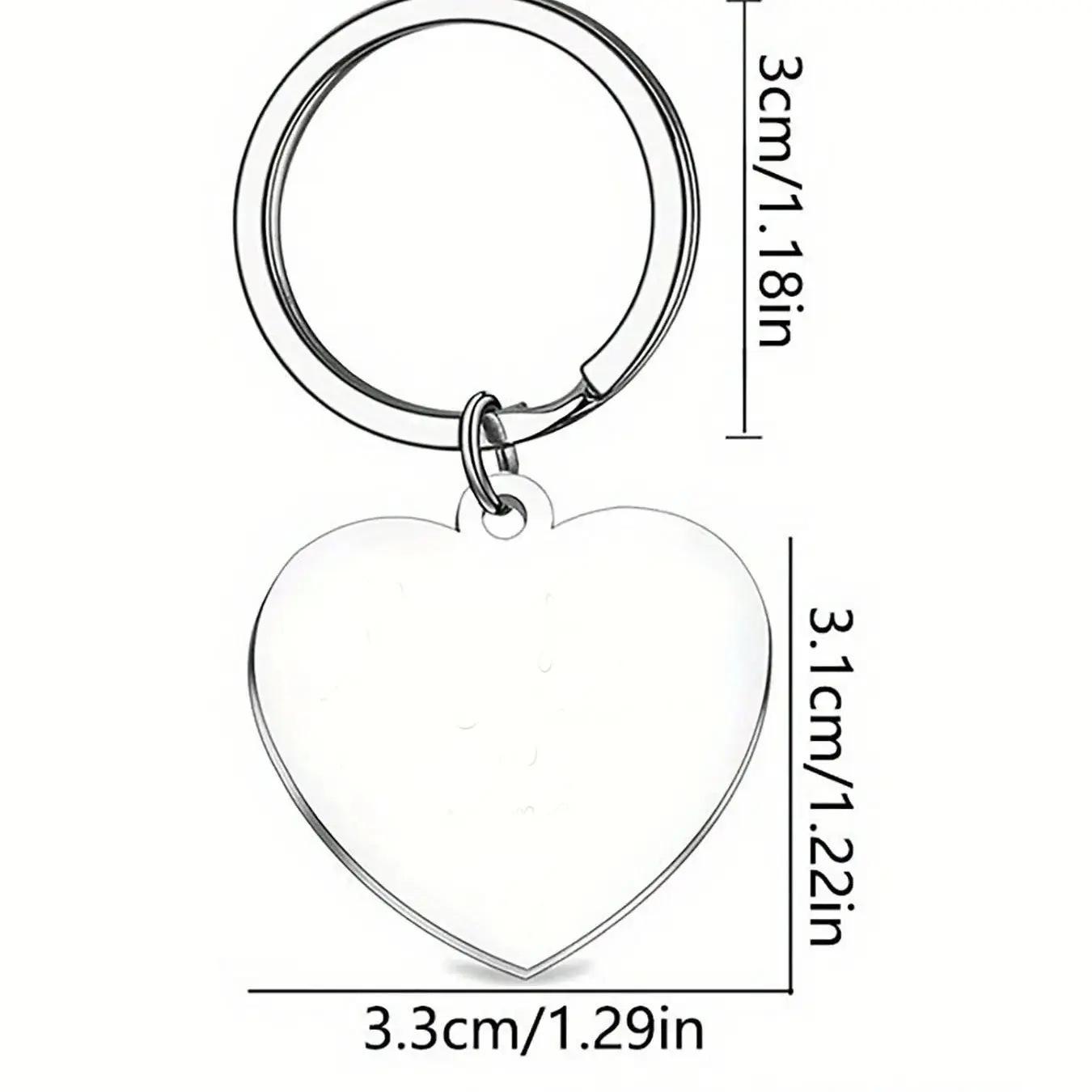 Heart Shaped Keychain, Fashionable Letter Pattern Keychain for Women & Men, Trendy All-match & Exquisite Keychain for Birthday Gift, Personalized Heart Tag