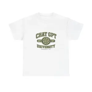 Chat GPT University T-shirt for Men - Stylish Crewneck Tops for Everyday Wear & Casual Outings - Comfortable & Versatile Streetwear Tshirt - Tropical
