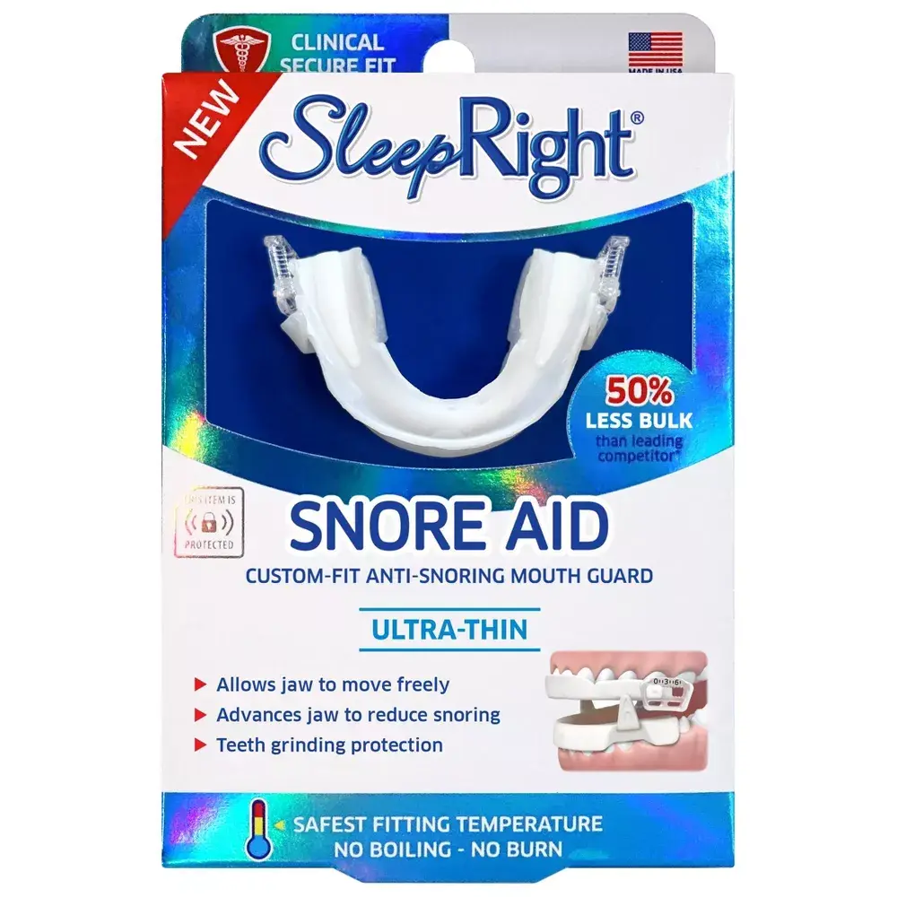 SleepRight Custom-Fit Anti-Snore Mouth Guard, Plastic Night Guard for Adults, Oral Care Device for Better Sleep