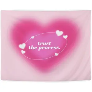 Y2K Hot Pink Aura Tapestry - Aesthetic Pink Tapestry Wall Hanging for Teen Girls Room Dorm, Pink Room Decor, Cute Room Decor Pink, Pink Wall Blanket Decor, 50x60 Inches(Hot Pink) Design Decoration