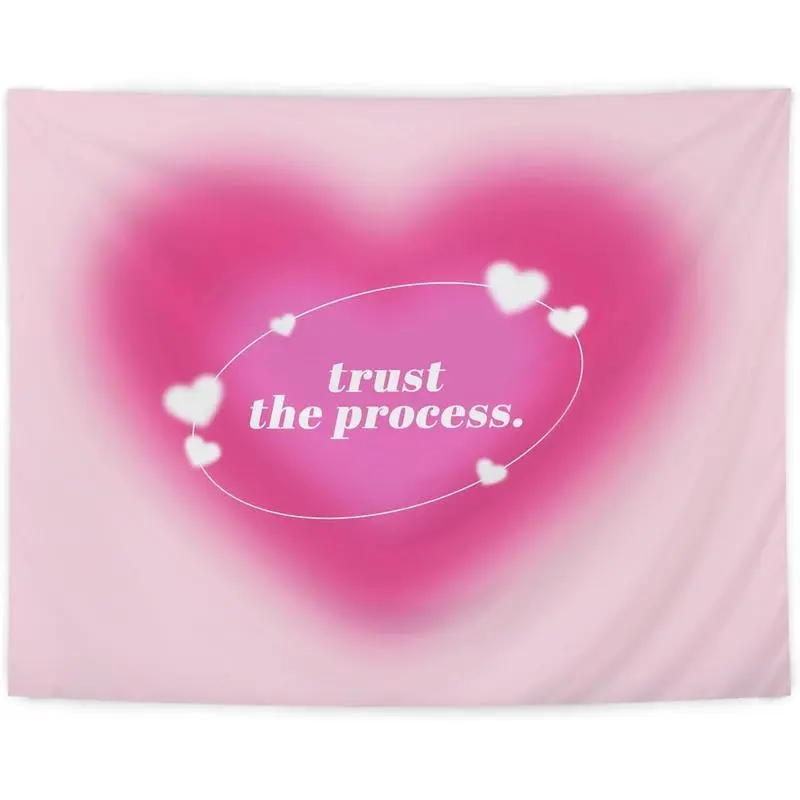 Y2K Hot Pink Aura Tapestry - Aesthetic Pink Tapestry Wall Hanging for Teen Girls Room Dorm, Pink Room Decor, Cute Room Decor Pink, Pink Wall Blanket Decor, 50x60 Inches(Hot Pink) Design Decoration