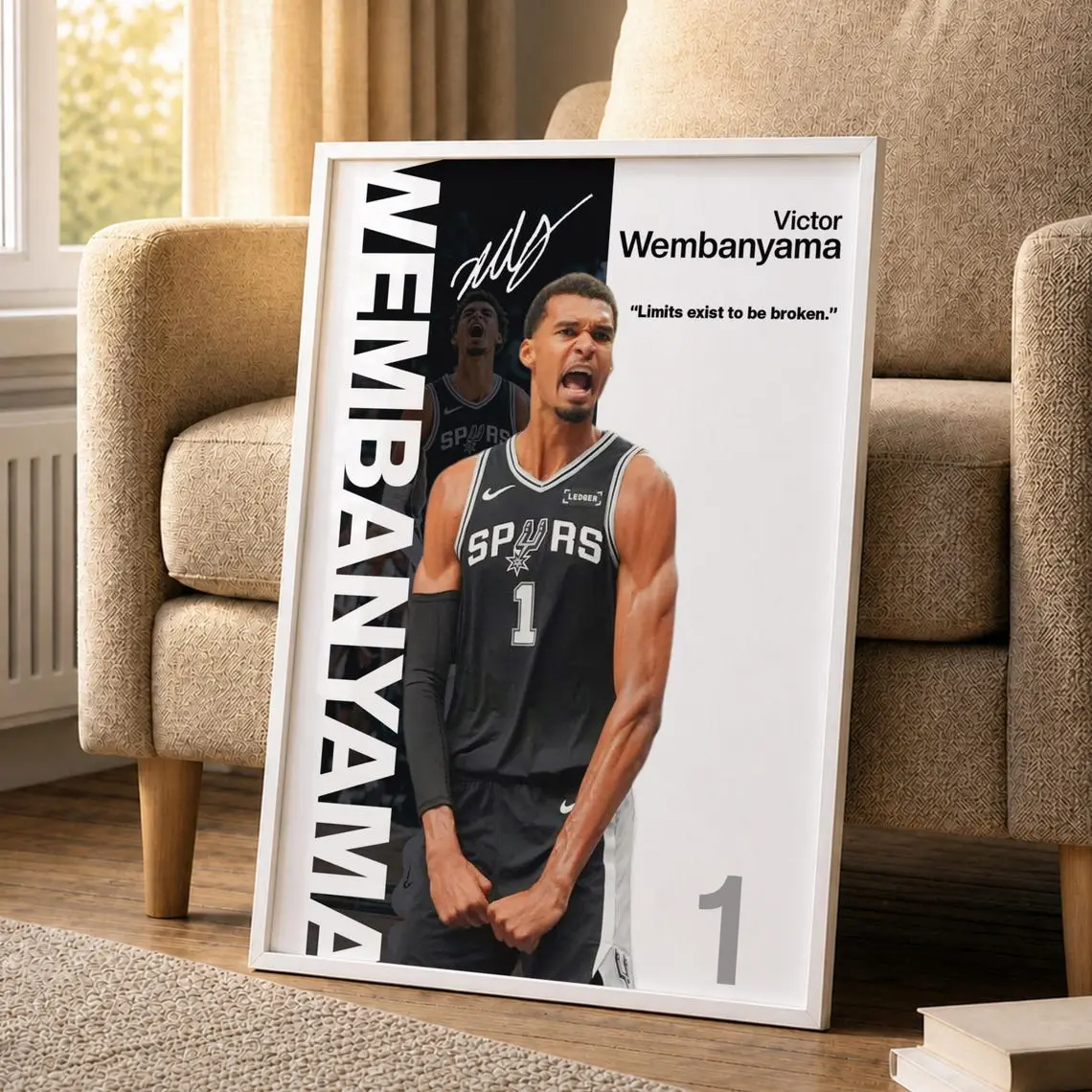 Victor Wembanyama Poster, NBA Wall Art, Basketball Print, Sports Decor, NBA Fan Gift