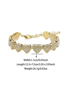 New hot-selling full-diamond heart-shaped zinc alloy adjustable women's simple, light luxury, fashionable anklet Fashionable jewelry accessories