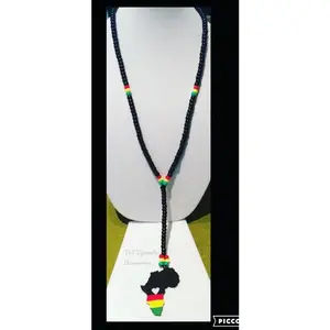 Necklace // Rasta necklace //  Rasta jewelry // Africa necklace // African jewelry // beaded necklace // wood jewelry, Father’s Day gift
