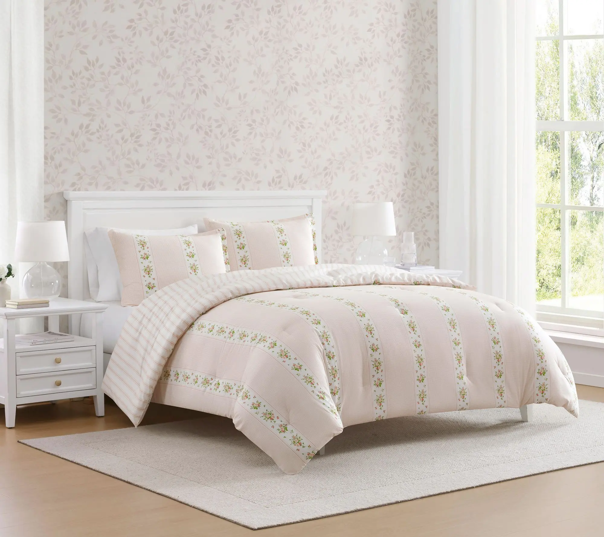 Martha Stewart Annabelle Stripe Pink Tw Twxl Comforter Set Martha Stewart Annabelle Stripe Pink Tw Twxl Comforter Set