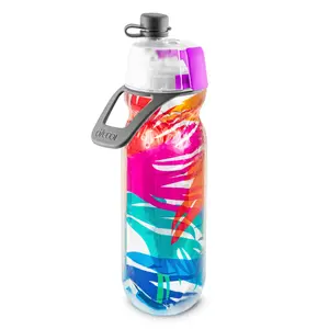 O2COOL MIST 'N SIP Misting Water Bottle 2-in-1 Mist And Sip Function - PALM LEAF