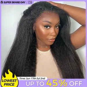 [Wear Go HALF-Wig] OQ HAIR Kinky Straight Human Hair Half Wig Seamless Flip Over Wig 3 IN 1 Wear Go Glueless Wig Invisible Hair dealsforyoudaysline Beginner Friendly Vacation Hair Outdoorfun #DealsForYouDays