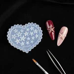 Nail Art Stamping Mold with Starfish and Star Patterns, Y2K Fairycore Style, Easy to Demold, Reusable, Perfect for DIY Nail Design