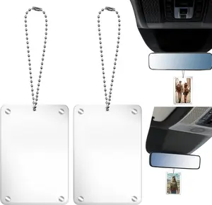 Personalized 2-Pack Car Sun Visor Photo Clips – Holds 6x9 Photos, Universal Fit, Perfect Couple Gift.Frame Rear View Mirror Accessories Ornaments Decor Personalized Acrylic Transparent for Moms Gift