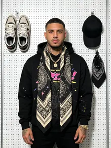 Fashion Menswear Y2k Oversized Hoodie - Men's Long-Sleeve Harajuku Vintage Street Wear Top with Spider Web Pattern, Graphic Alphabet Print, Hip Hop Style (Unisex Fit)