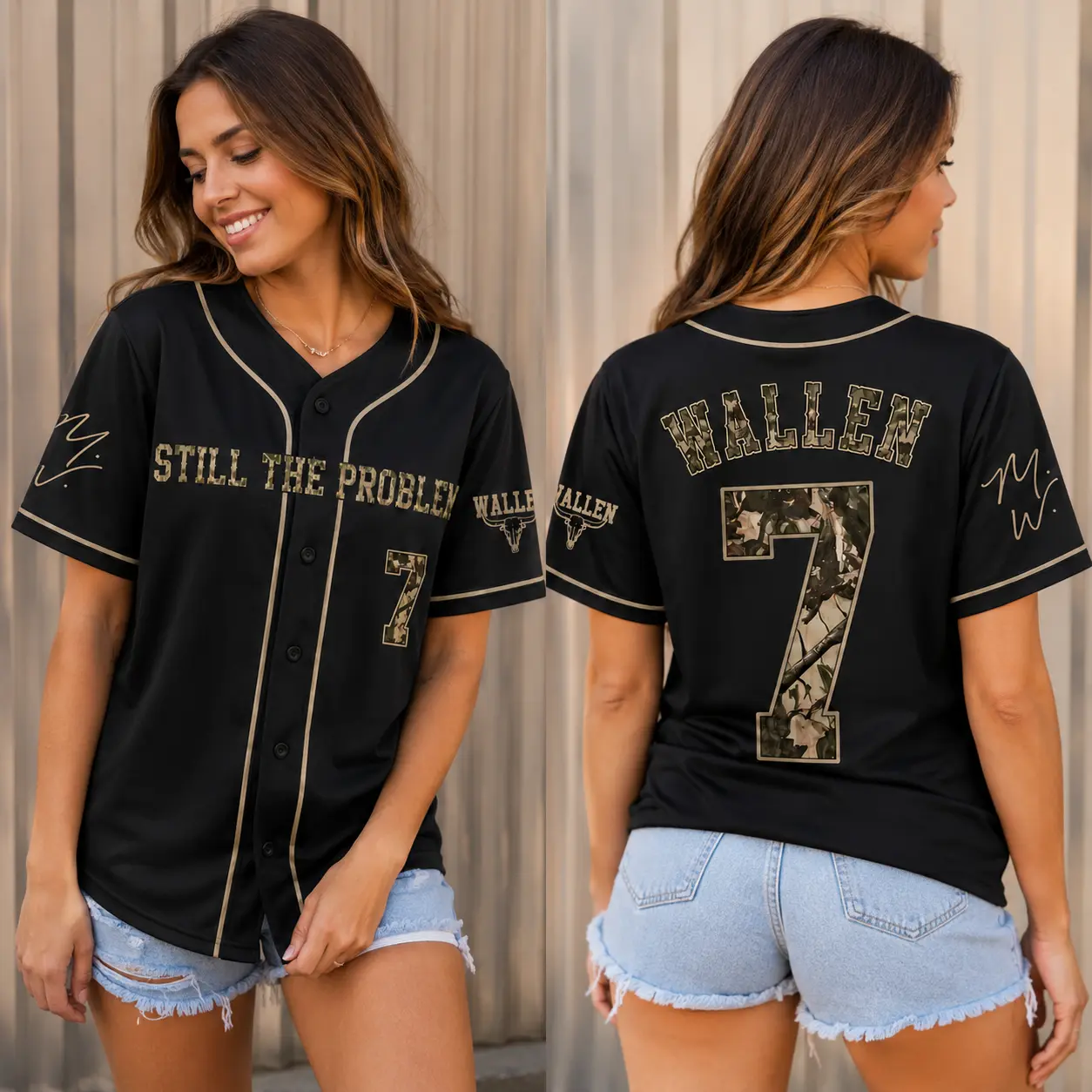 Stilltheproblem #7 Camo Baseball Jersey Shirt, Full size XS-5XL For Both Men & Women, Western Style, Fan Gift Merch