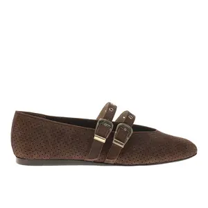 Dolce Vita Womens Baylee Grommet Perforated Mary Jane Ballet Flats Casual - Brown