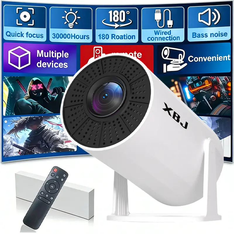 Mini Portable Projector 4K WiFi 6 BT 5.2 Upgraded Portable Projector Full HD Supported for Phone /PC /TV /HDMI /PS5 /Laptop Auto Keystone Home Theater 180° Rotation [Built-in App] Screen Wireless Connection Android